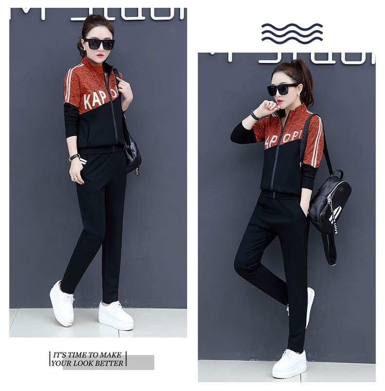 Bộ đồ thể thao thu đông cao cấp khóa kéo