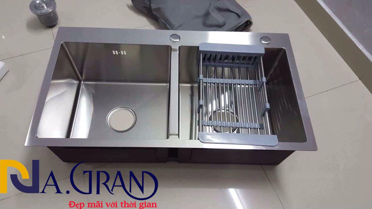 Chậu Rửa Chén Bát INOX 304 Cao Cấp N5 NA.GRAND Tặng Rổ Đa Năng và Bộ Xả Chậu