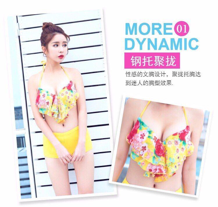[HCM]SET BIKINI HOA NỮ TÍNH KÈM KHĂN BY4299A VÀNG