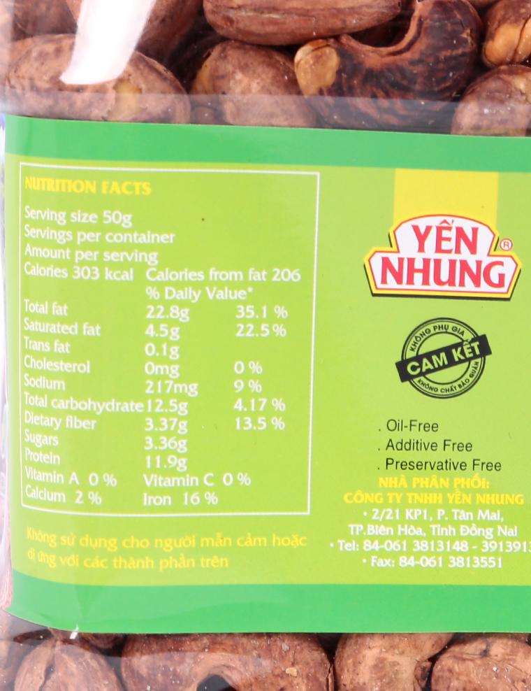 Hạt Điều Vỏ Lụa Yến Nhung Hộp 454G