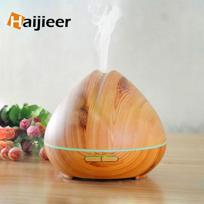 Máy xông tinh dầu bình vân gỗ AROMA-500ML Kèm remote