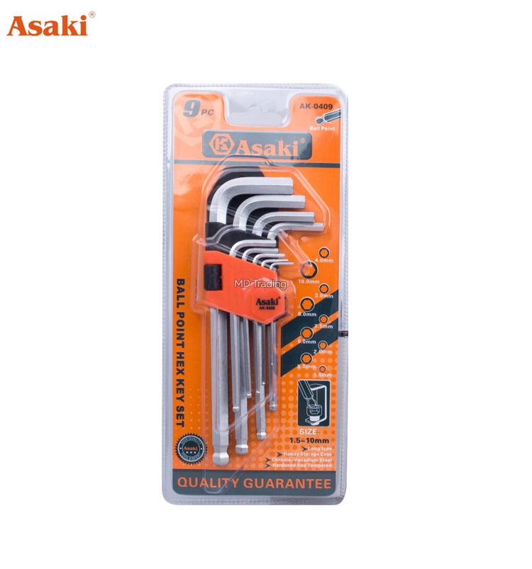 Bộ lục giác đầu bi Asaki AK-409