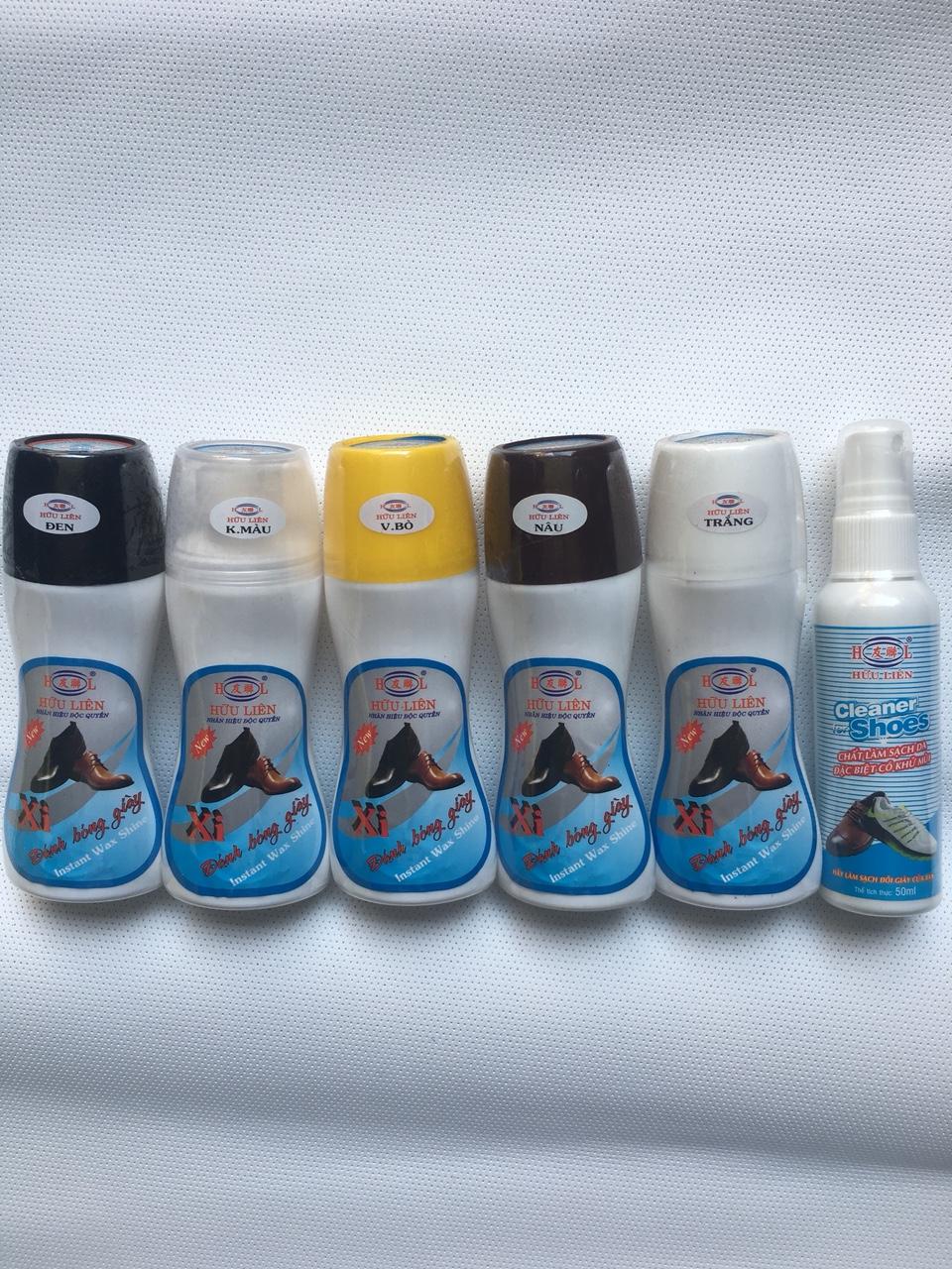 Xi Đánh Giày Hữu Liên 50ml (Đen,Nâu,Không Màu) + Hộp Sáp