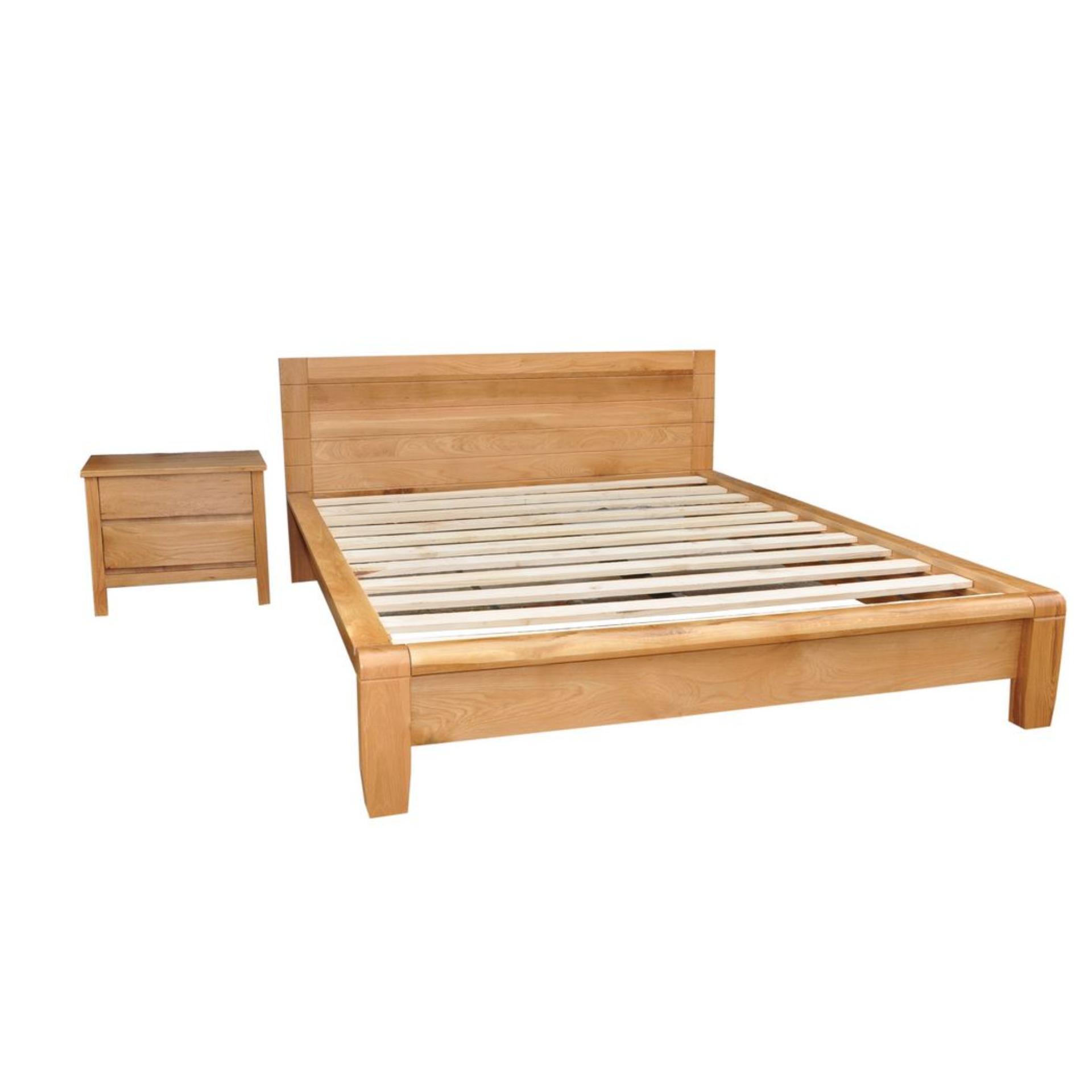 Giường ngủ gỗ Sồi Mỹ kiểu Nhật rộng 1m6