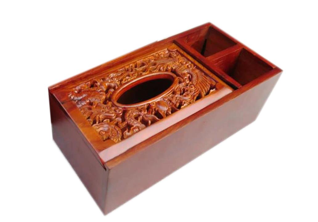 Hộp đựng giấy Gỗ hương cao cấp