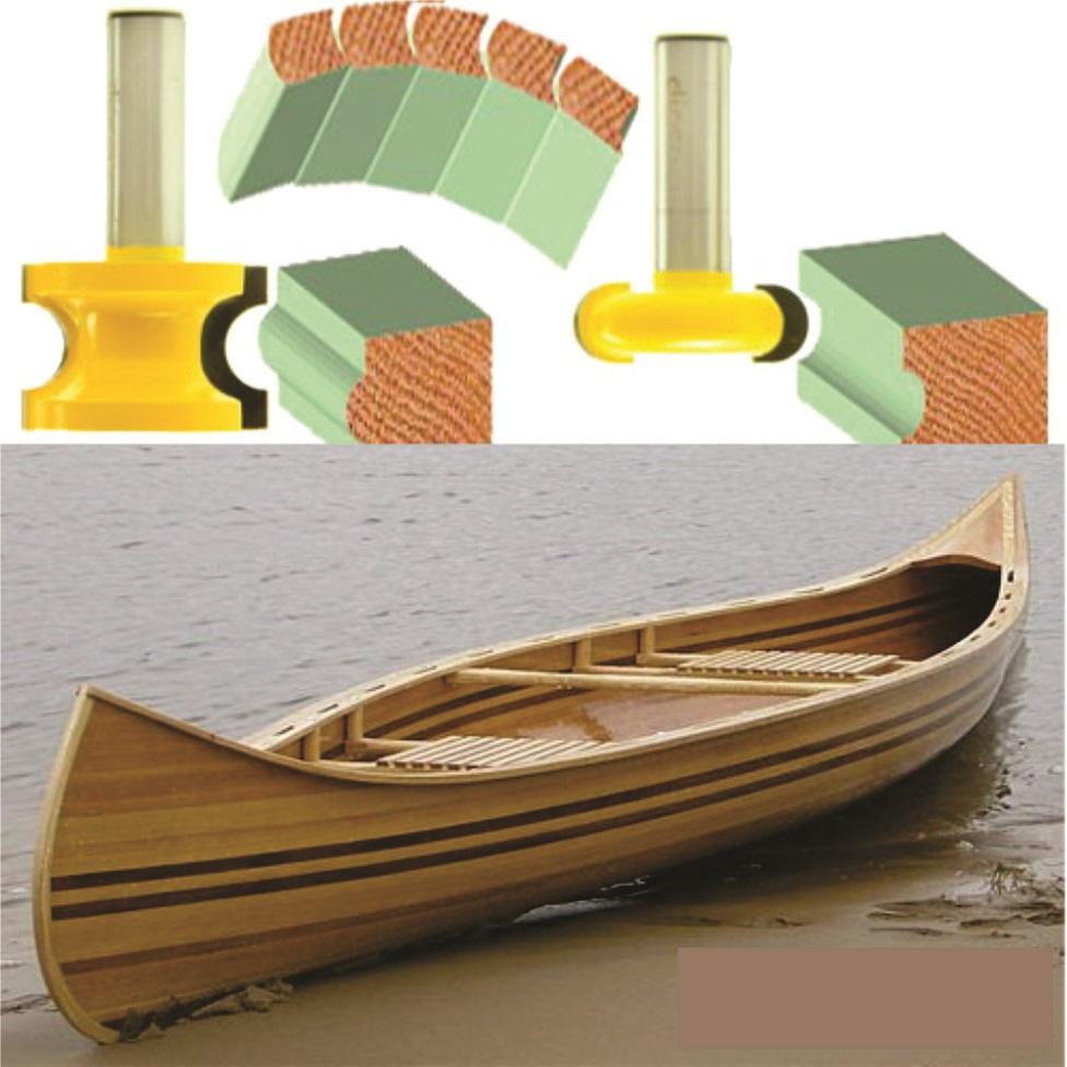 Bộ 2 mũi phay gỗ ghép âm dương bán nguyệt, cốt 6.35mm hoặc 12.7mm