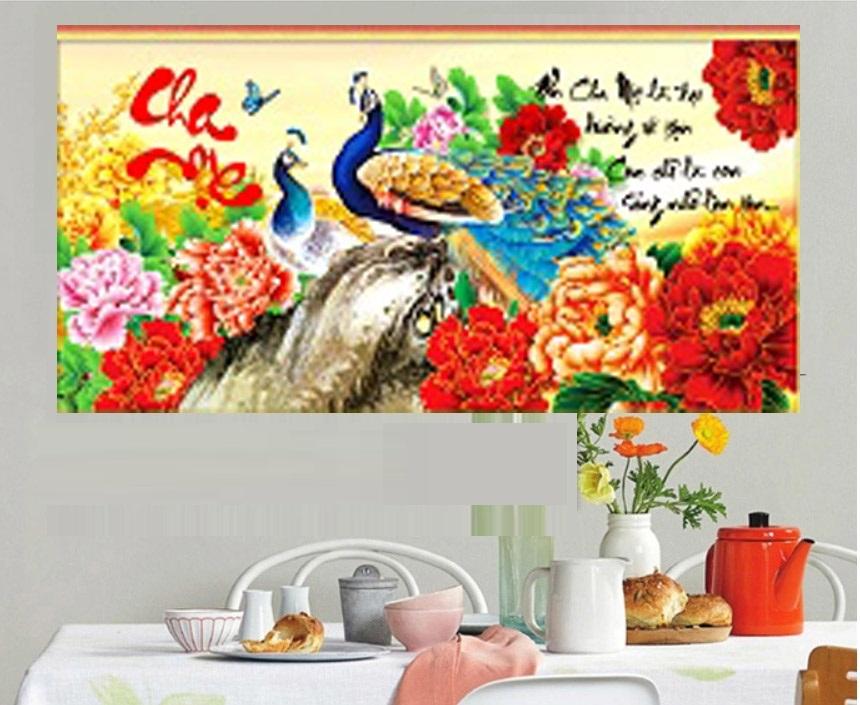 Tranh chấm đá Cha mẹ DF282-Bảo Ngọc