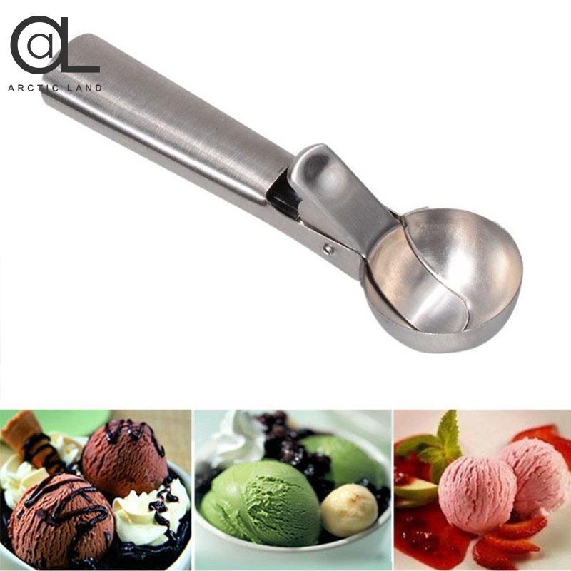 Stainless Steel Ice Cream Scoop Fruit Food Spoon Kitchen Tools Diameter 5CM