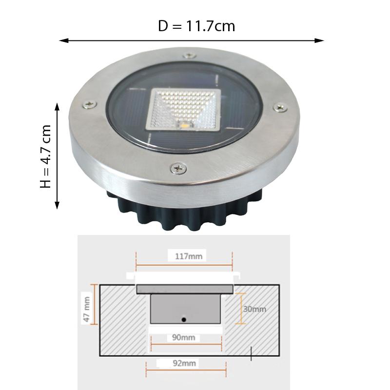 Đèn Led pha năng lượng mặt trời 1W loại âm đất