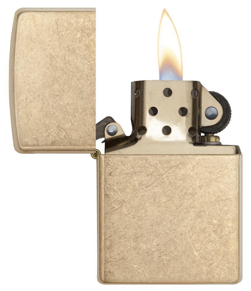 Zippo Armor Tumbled Brass Lighter 28496