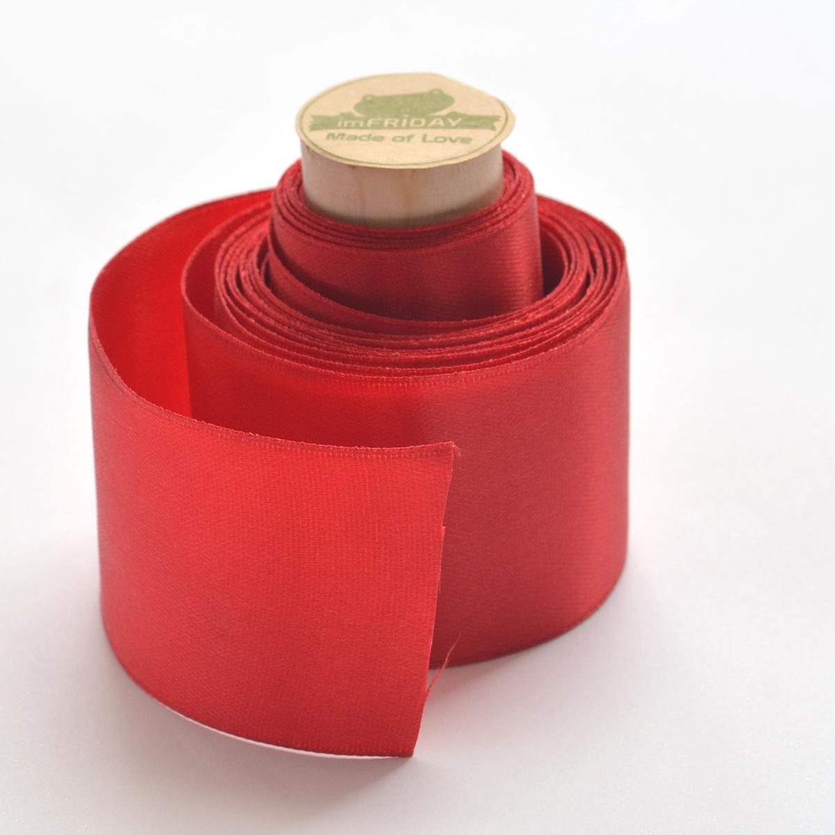 Cuộn 6m ruy băng  lụa đỏ bản rộng 4cm R39