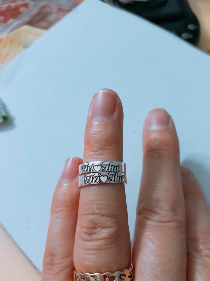 Nhẫn đôi khắc tên theo yêu cầu. (Giá tính cặp)