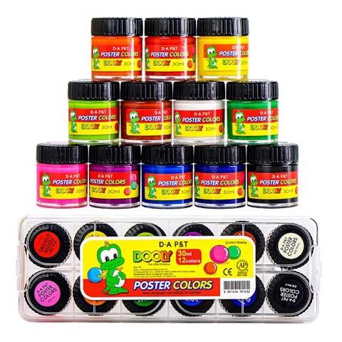 Màu vẽ Hàn Quốc D.A P&T 30ml 12 Colors hộp nhựa cao cấp