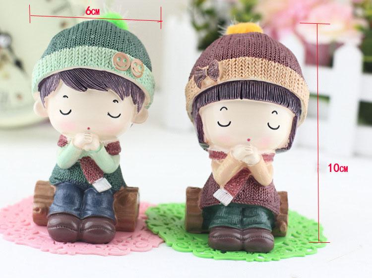 Tượng Cặp Đôi Xinh Xắn Để Xe Hơi