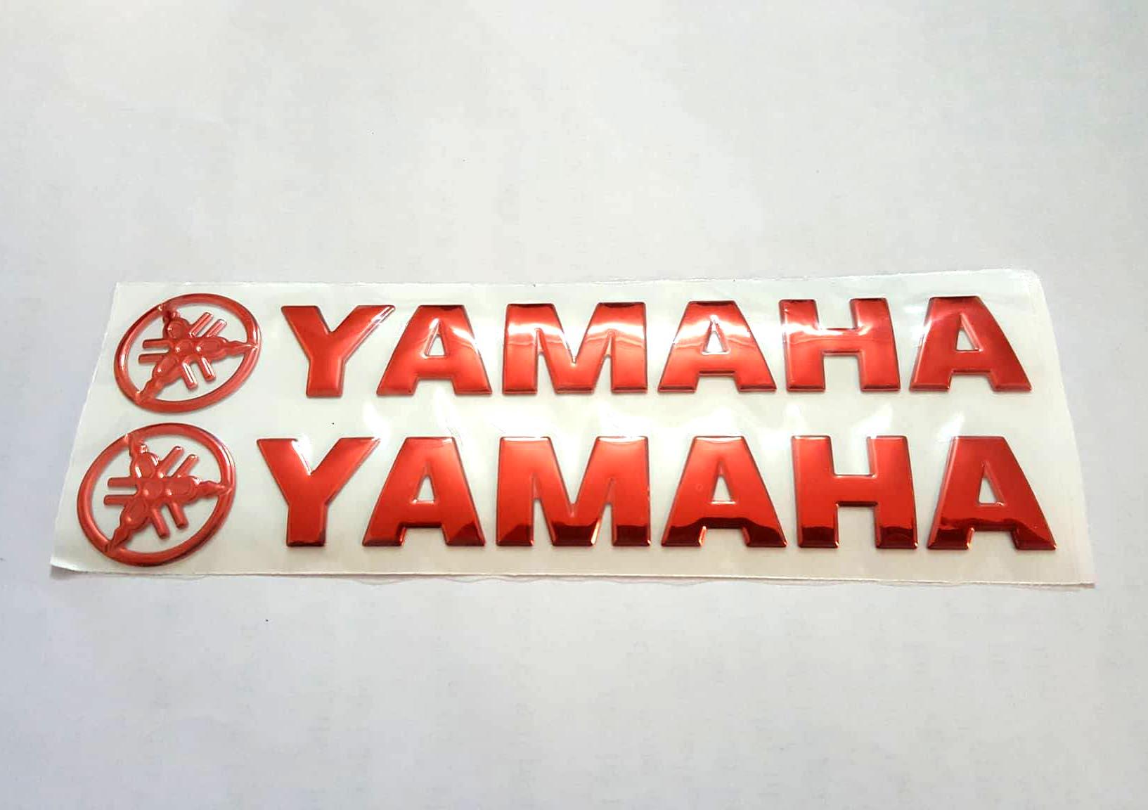 Bộ 2 miếng dán nổi chữ Yamaha ( Đỏ)