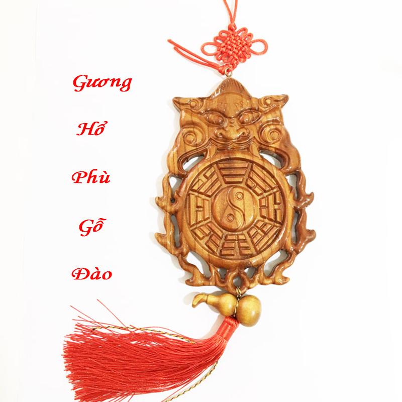 Gương Bát Quái Gỗ Đào Hổ Phù - Hóa giải nhà vệ sinh sai phong thủy (Tam Nguyên ĐỘC QUYỀN)