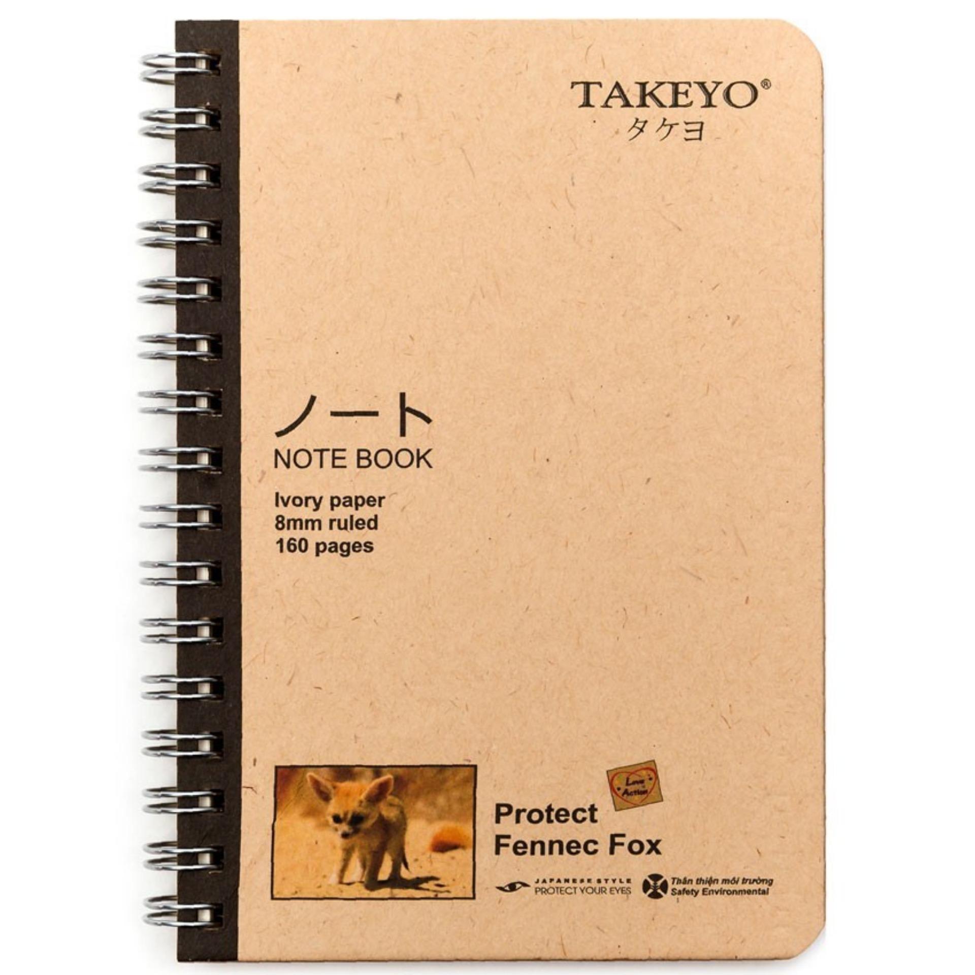 [HCM]BỘ 2 CUỐN SỔ LÒ XO TAKEYO A6 8534 (160 TRANG 10.5 x 14.8 CM)