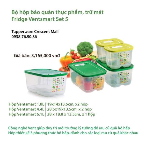 Bộ hộp trữ mát Ventsmart Set 5 + SET QUÀ TẶNG HẤP DẪN