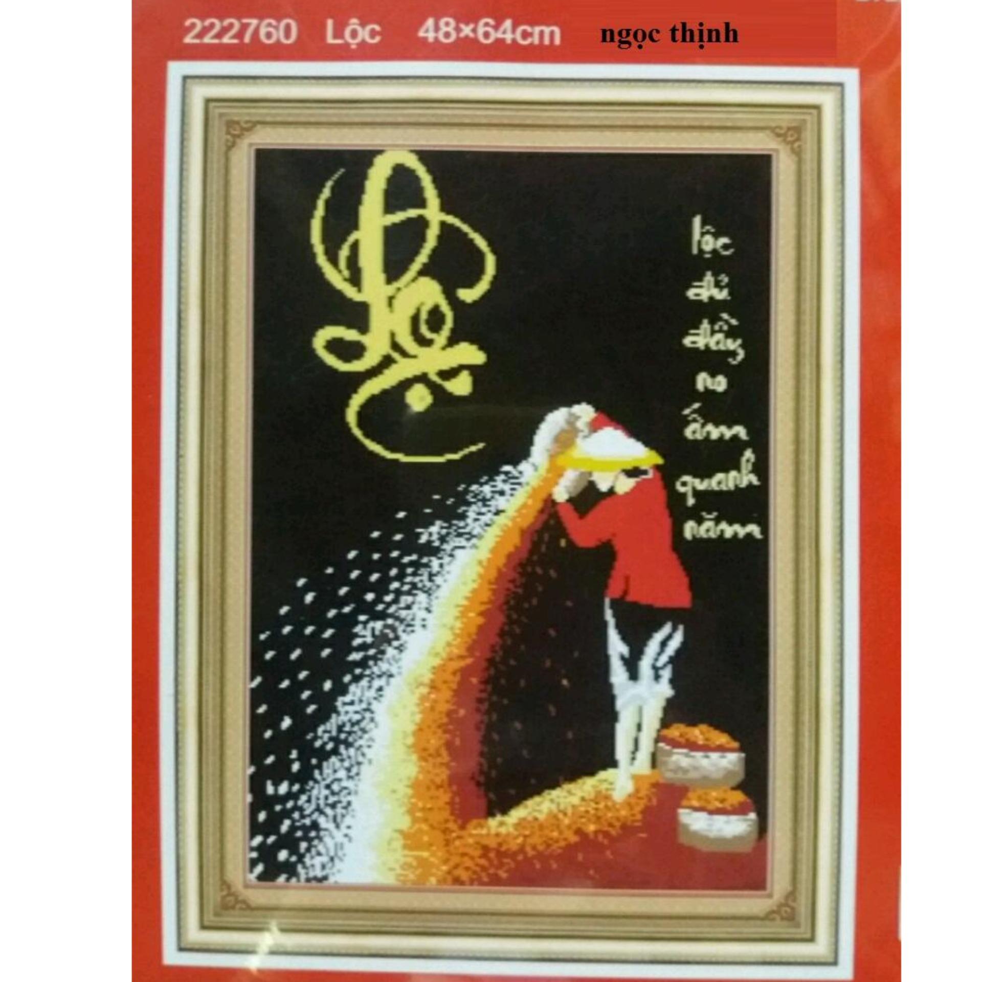 Tranh thêu chữ thập chữ Lộc 222760- Ngocthinhshop
