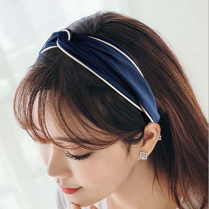 Băng đô tóc phối viền vải lụa cát cao cấp