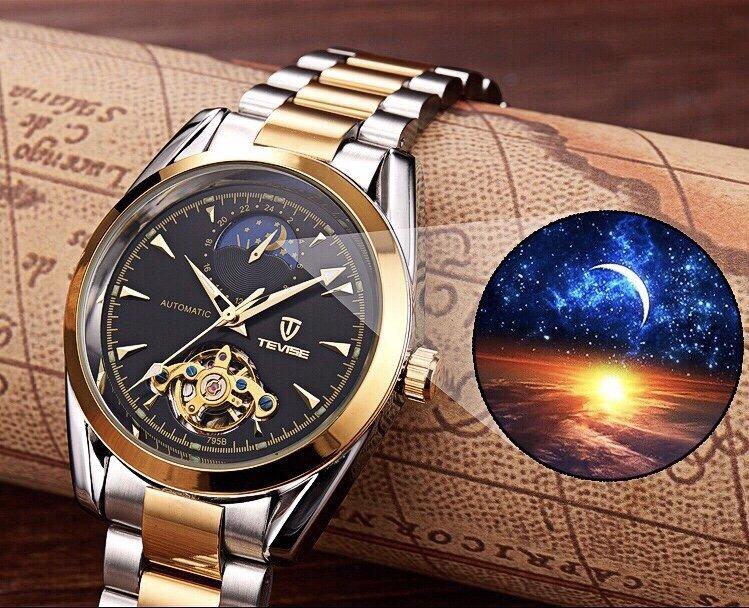 Đồng hồ cơ nam TEVISE TE11-12 dây thép