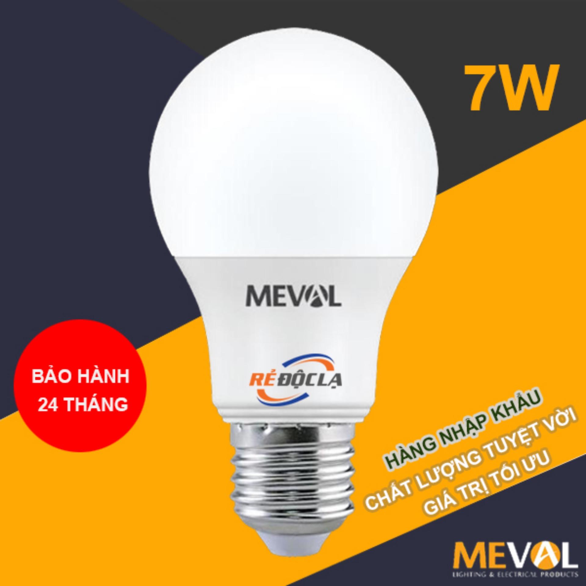 Bóng Đèn Led Bulb 7w Meval ( Ánh sáng Vàng) - Led cao cấp- LED SHOP