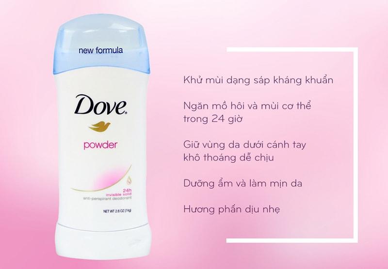 Lăn khử mùi Dove Powder 74g