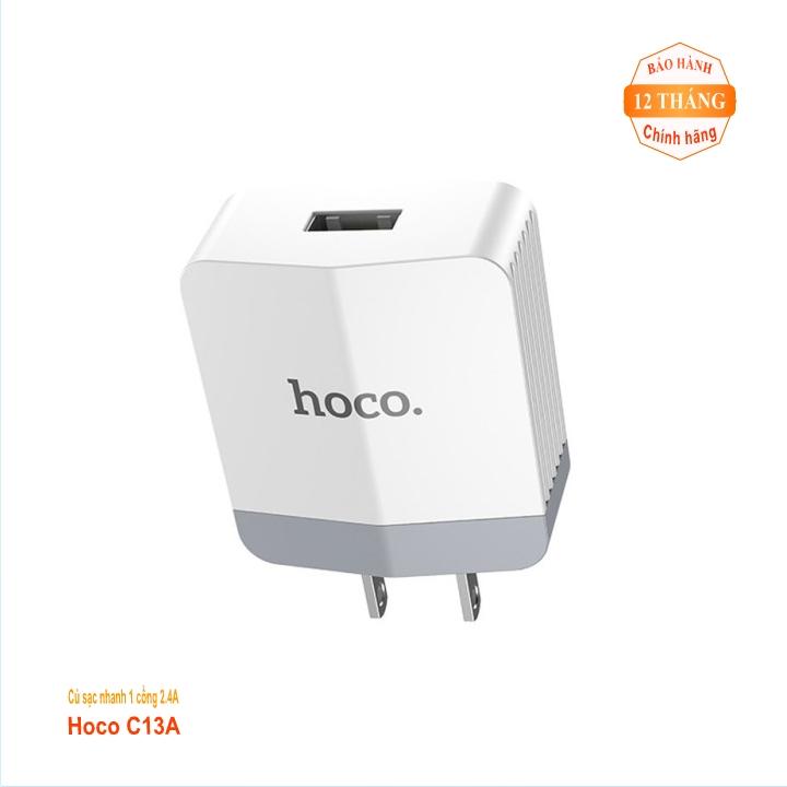 Củ sạc nhanh 1 cổng USB 2.4A Hoco C13A - BH 12 tháng