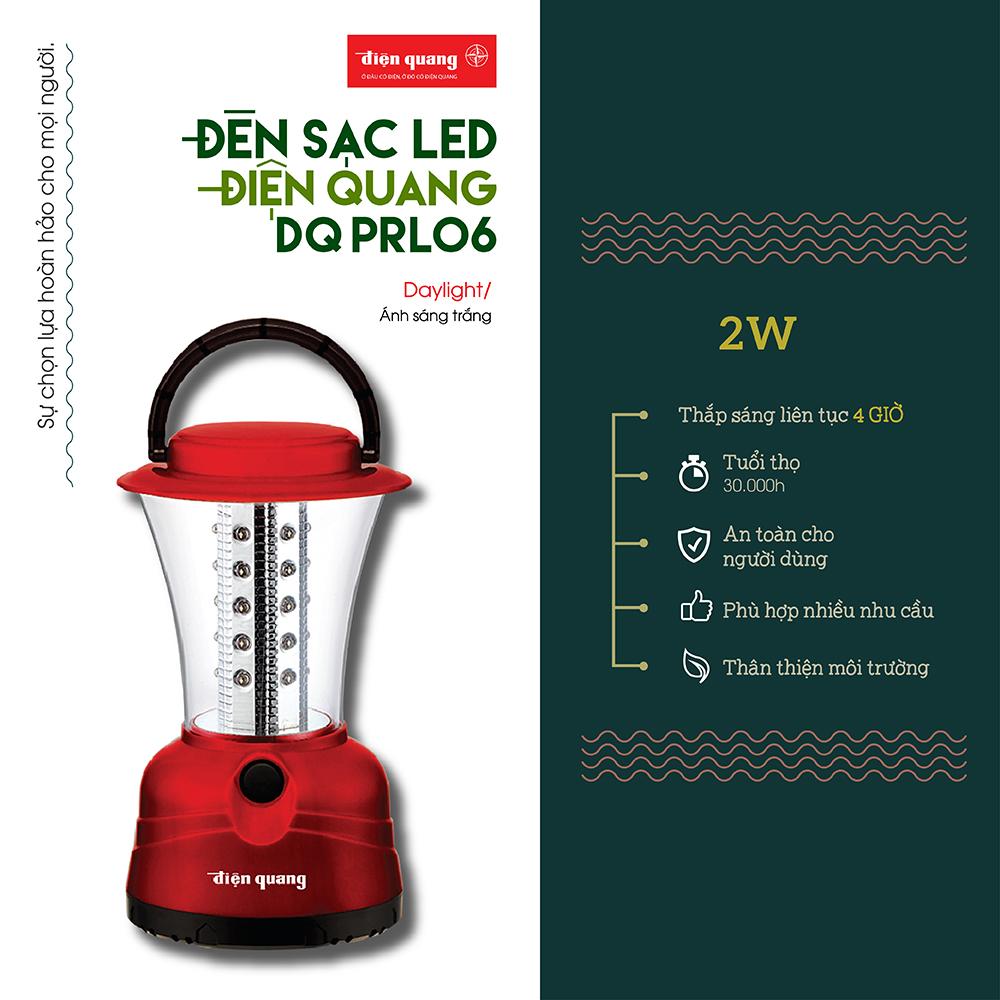 Đèn sạc Led Điện Quang ĐQ PRL06 (2W, ánh sáng trắng)