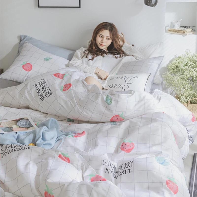 Bộ chăn ga cotton lụa 40s freesize