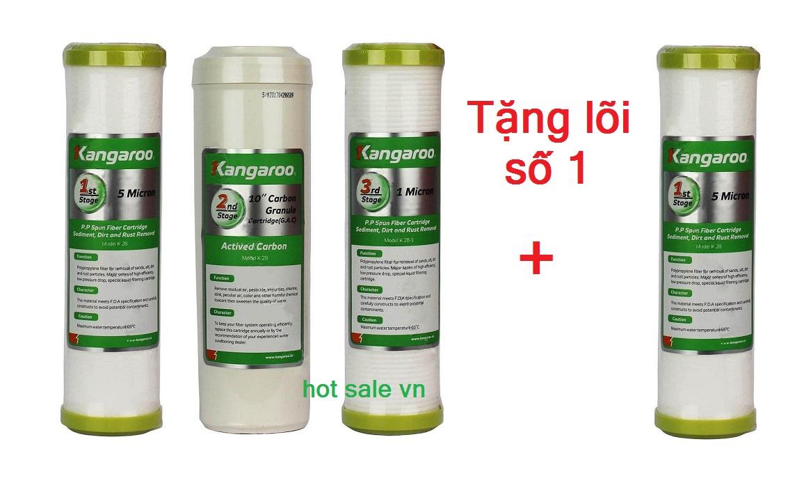 Bộ lõi lọc nước kangarroo số 1 2 3 tặng lõi lọc số 1