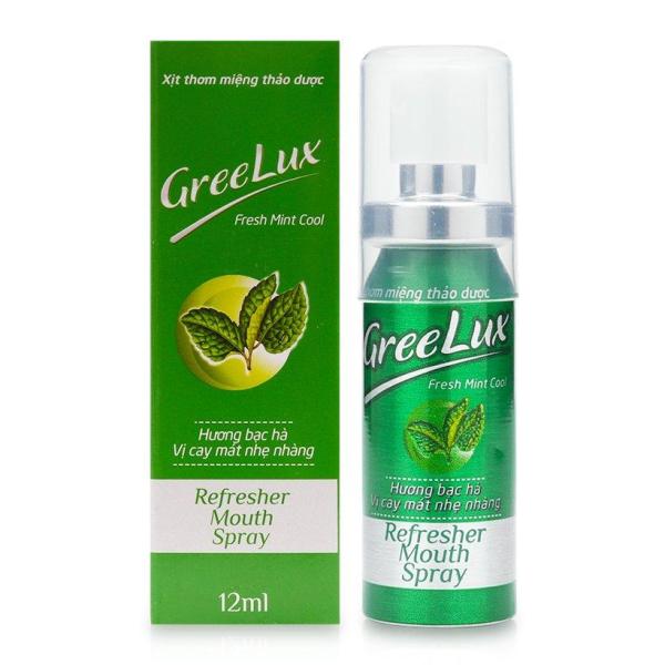 Xịt thơm miệng thảo dược Greelux Fresh Mint Cool xanh lá 12ml giúp khử mùi hôi miệng