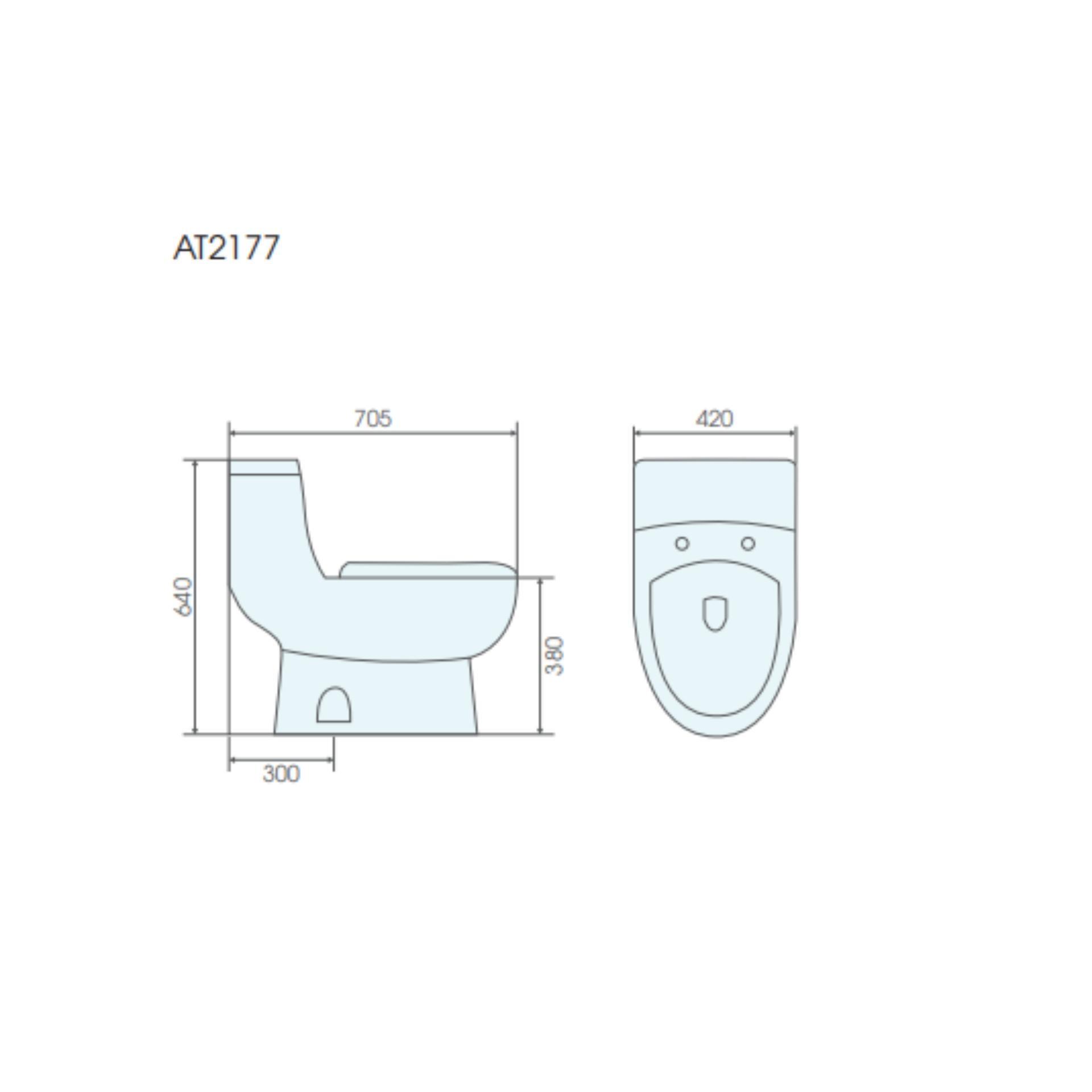 Bồn cầu 1 khối ATMOR Model: AT2177 được phủ lớp men kháng vi khuẩn và sản xuất theo tiêu chuẩn Châu Âu bền bỉ theo thời gian