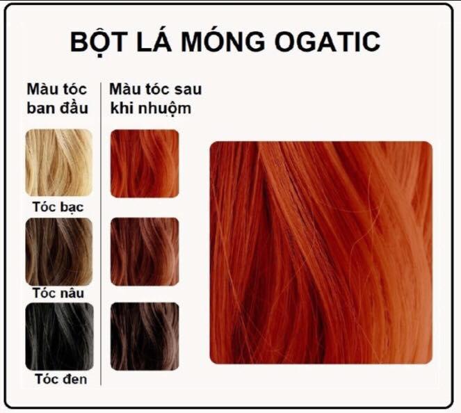 BỘT LÁ NHUỘM TÓC OGATIC - MÀU NÂU ĐỎ (không hóa chất độc hại)