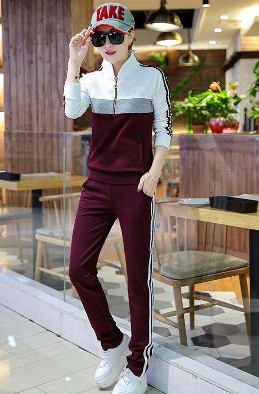 Đồ bộ thể thao thu đông nữ cao cấp phối màu