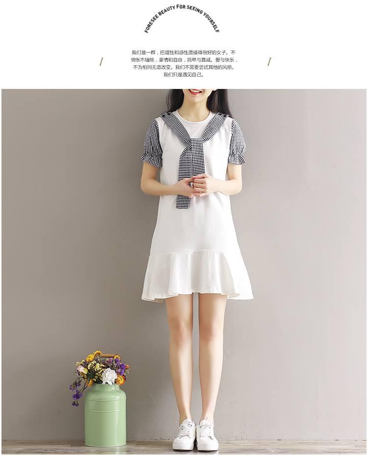 Váy Bầu Đuôi Cá Trắng Giả Khăn Kẻ