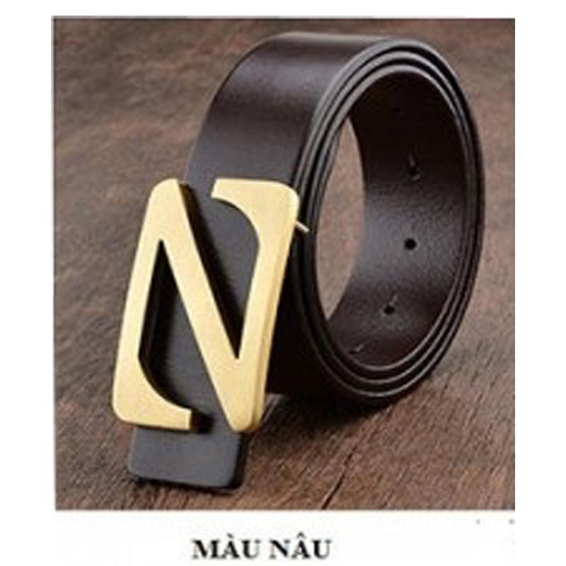 COMBO 02 Dây nịt,Thắt lưng da khóa chữ Z đúc đồng mạ vàng (nâu,đen)