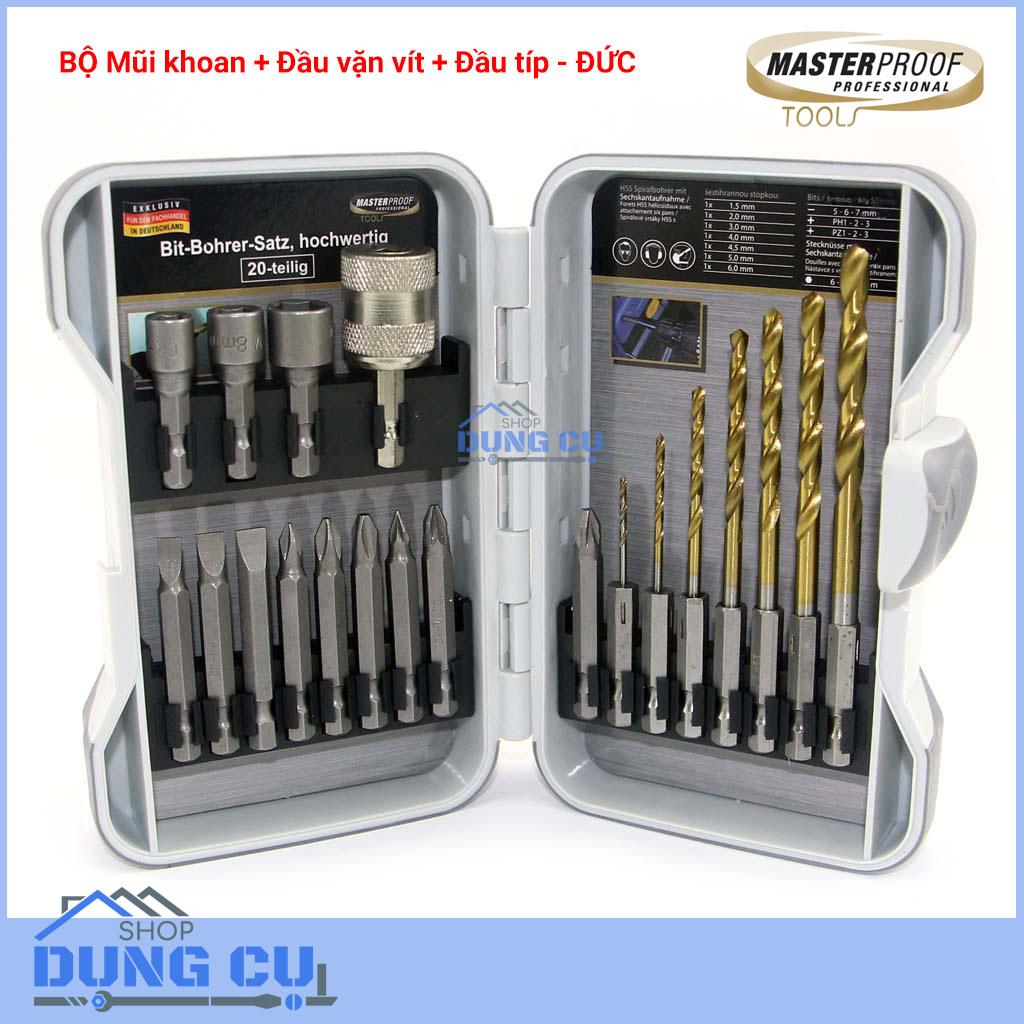Bộ 20 món mũi khoan mũi bắt vít đầu típ ĐỨC