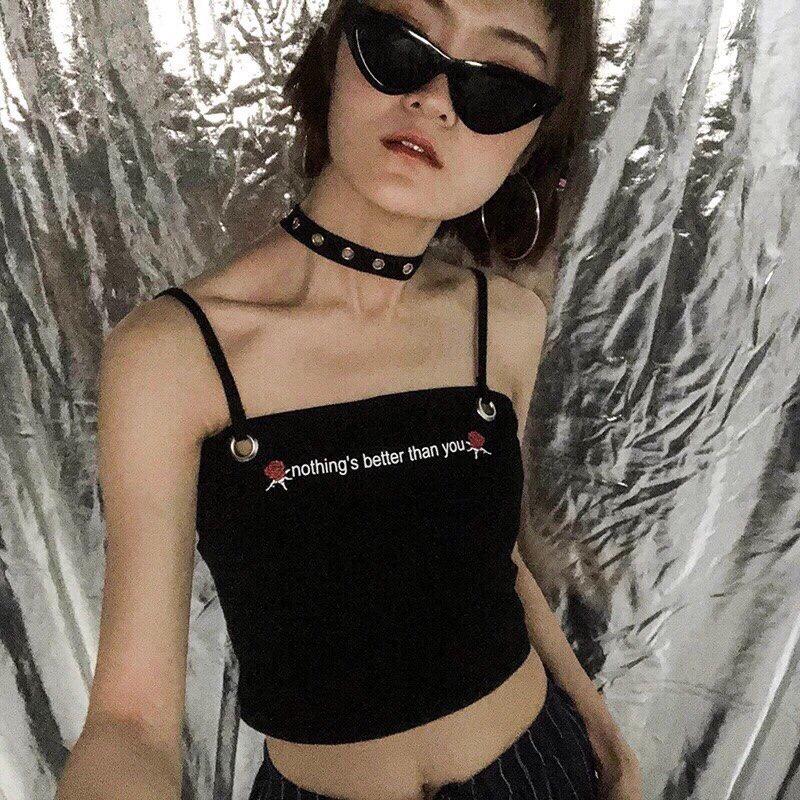 Áo 2 dây ngang khoen tròn sexy