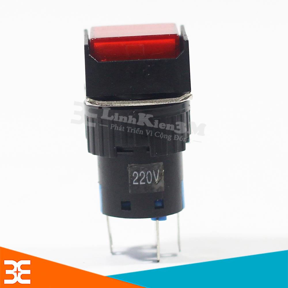 Nút Nhấn Đề Vuông 220VAC AL6 - M Nhấn Nhả Có Đèn