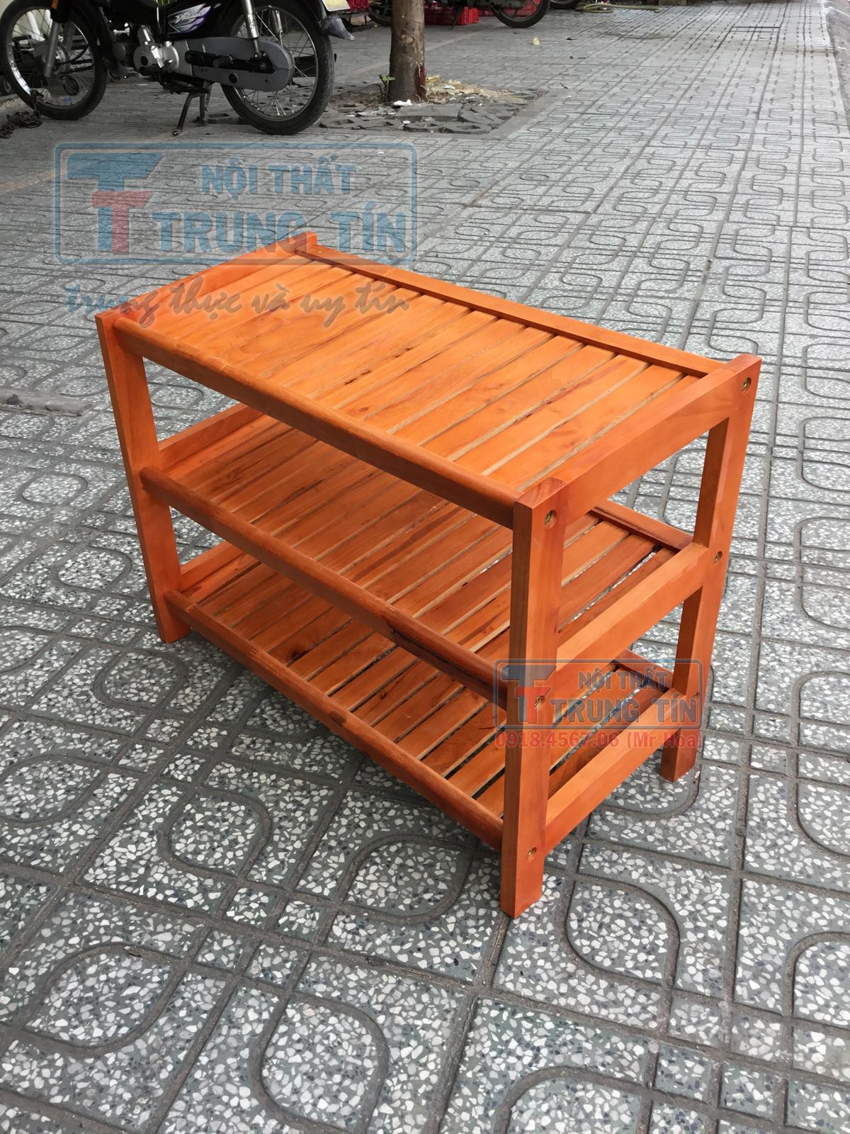 [HCM]KỆ DÉP GỖ 3 TẦNG 60 VÀNG