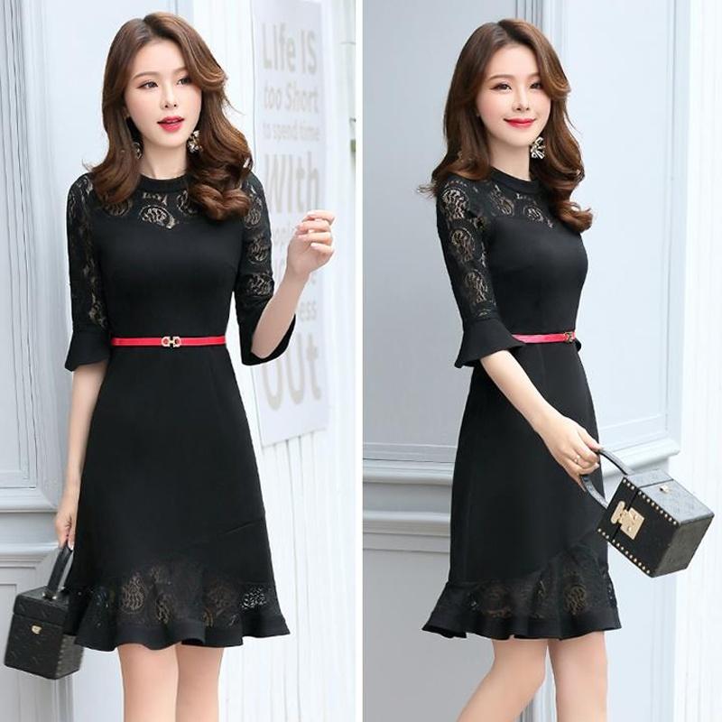 Đầm ôm body phối ren đuôi cá cao cấp dự tiệc