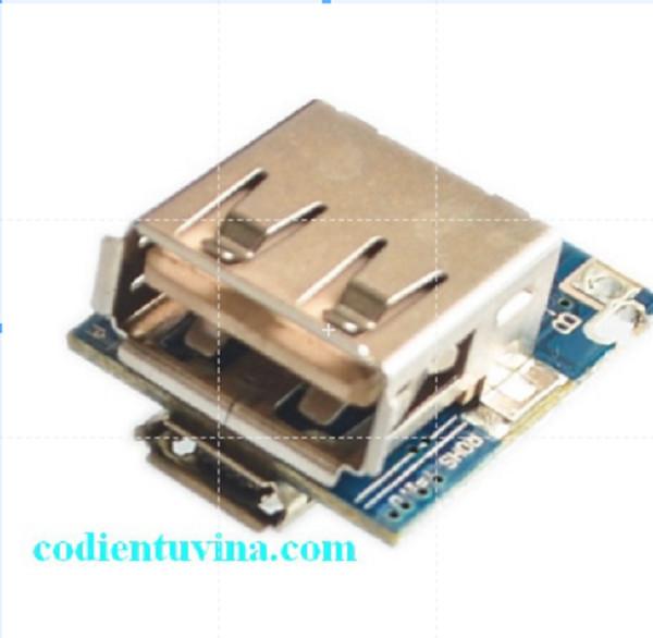 Mạch Sạc Pin Dự Phòng 5V-600MA Mini ( cổng  MicroUSB và cổng USB)