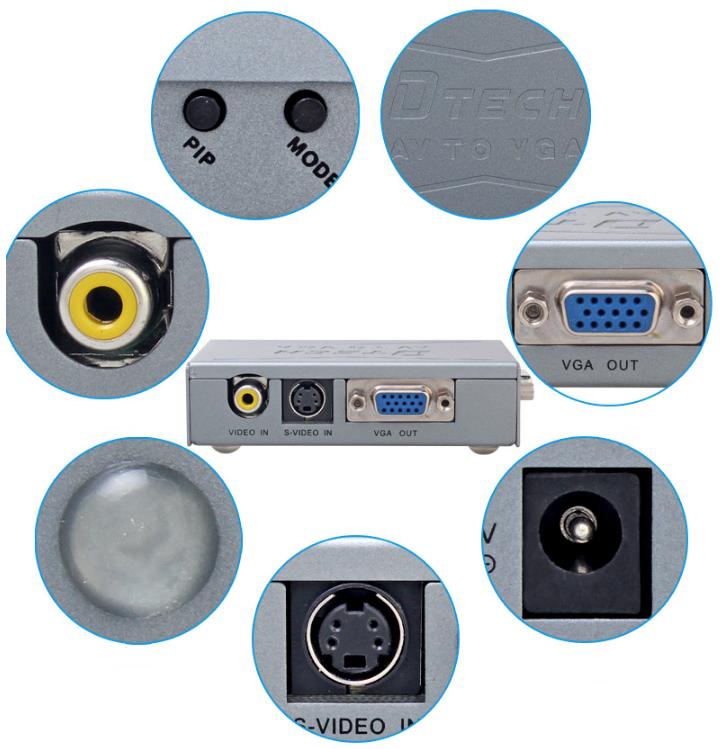 Bộ chuyển tín hiệu VGA/AV/SVideo sang VGA Dtech DT-7003
