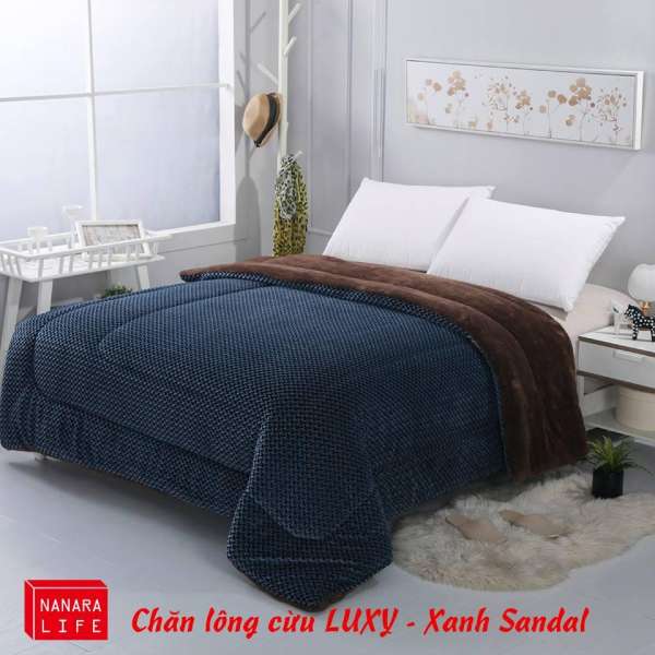 Chăn Lông Cừu Cao Cấp LUXY Nanara Life - Nhật Bản 200x230cm(Xanh Sandal)