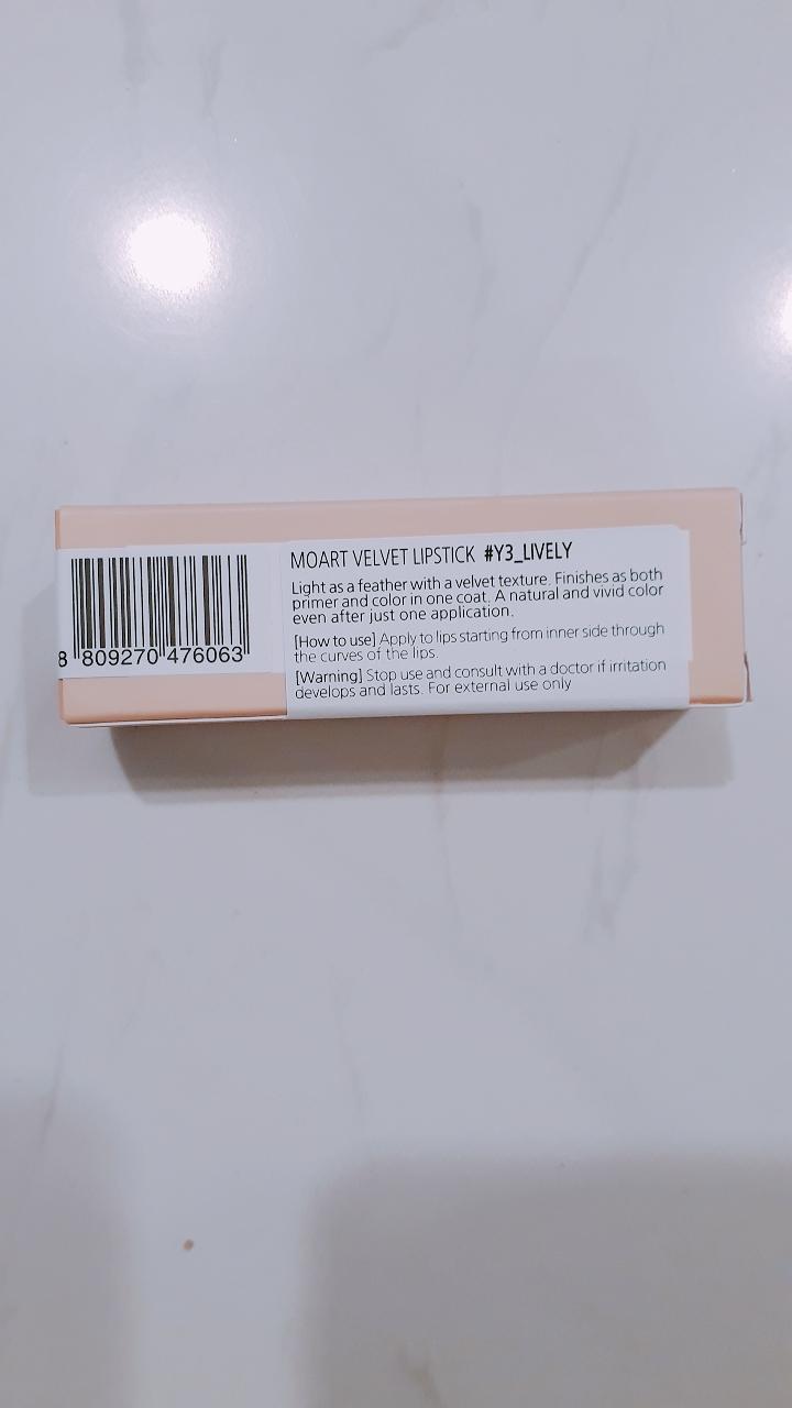 Son lì Moart Velvet Lipstick Y3 Lively