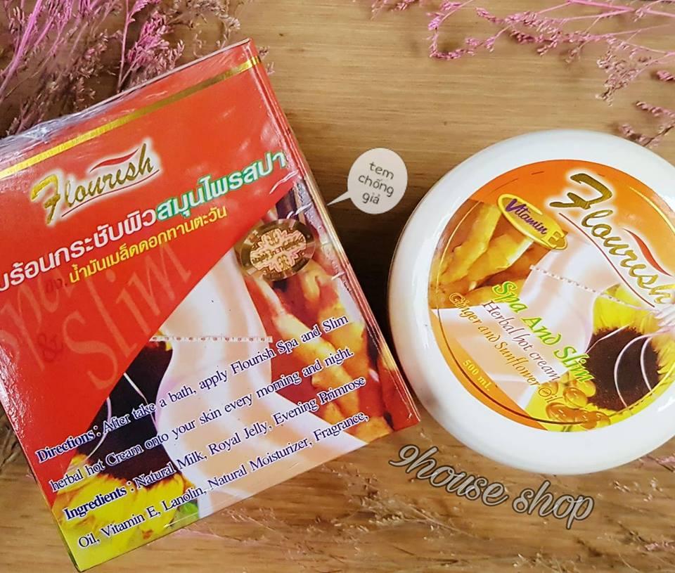 01 Hộp Kem Massage Mỡ Bụng Flourish Thái Lan 500ml