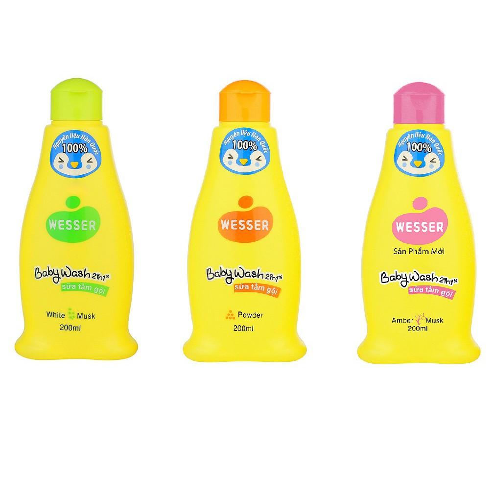 Sữa tắm gội Wesser 200ml (Hồng) - sua tam goi