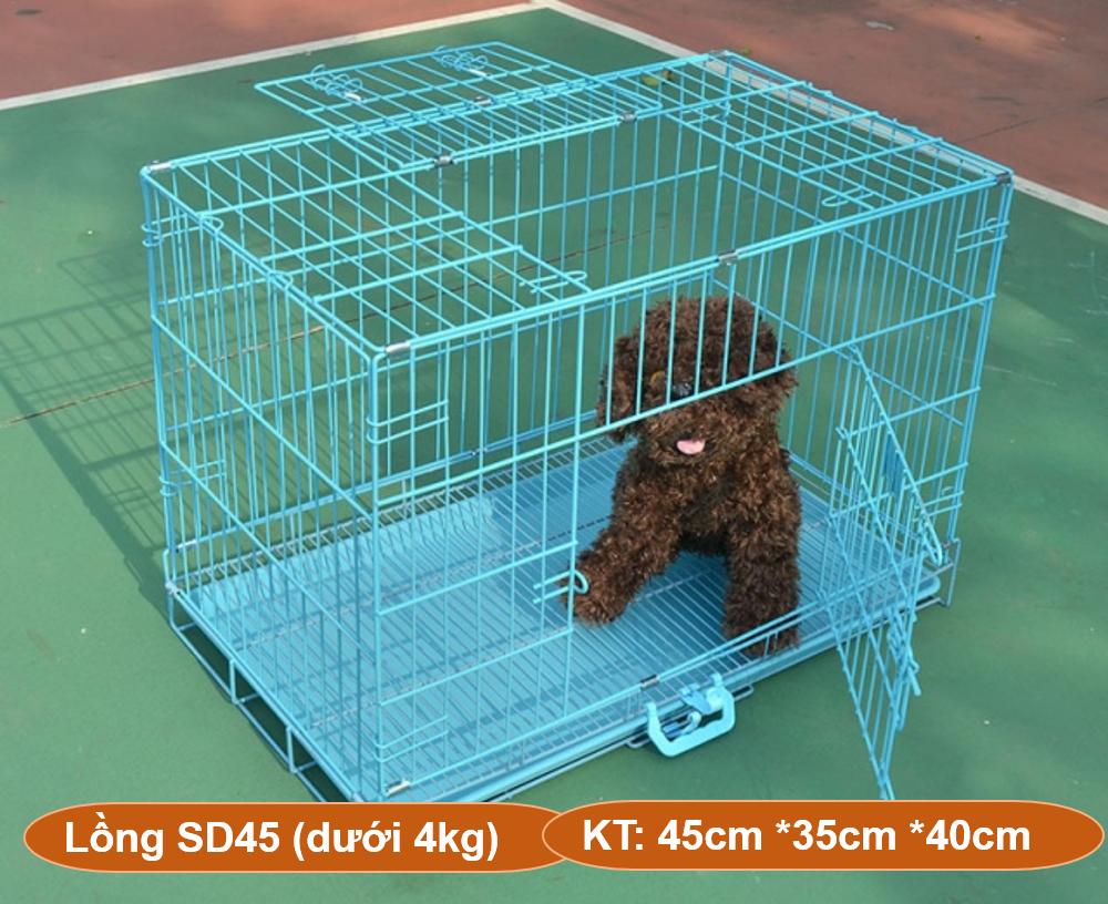Chuồng nuôi chó mèo nhỏ dưới 5kg (CÓ 3 SIZE SD35 SD45 / SD50)- lồng nuôi  chó mèo - Chuồng chó - lồng chó gấp gọn sơn tĩnh điện (Màu ngẫu nhiên)