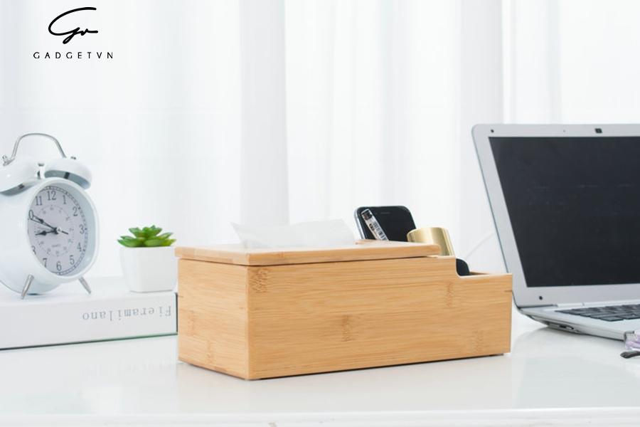 Hộp gỗ đựng giấy nhiều ngăn